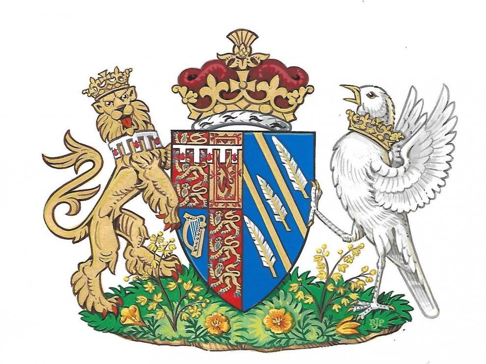El escudo hace referencia al océano Pacífico y contiene amapolas doradas, flor estatal de California.