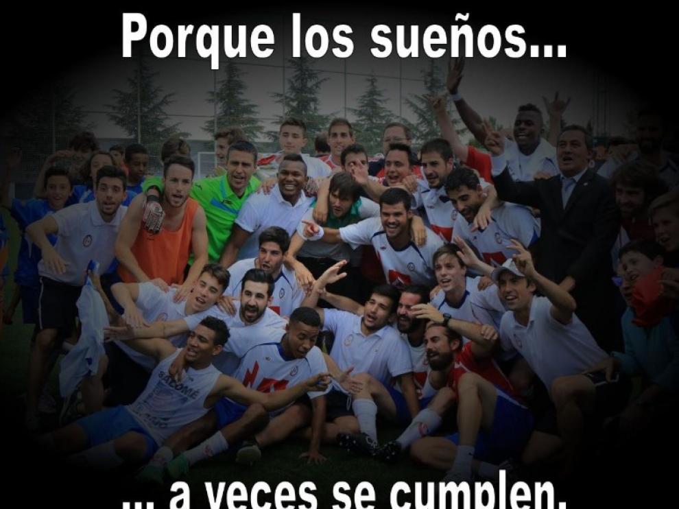 Foto del equipo en las redes sociales del Rayo Majadahonda publicada  la víspera de lograr el ascenso a segunda división.