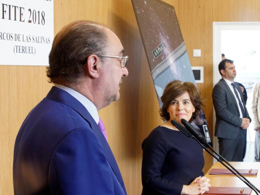 Sáenz de Santamaría y Lambán en la presentación del FITE