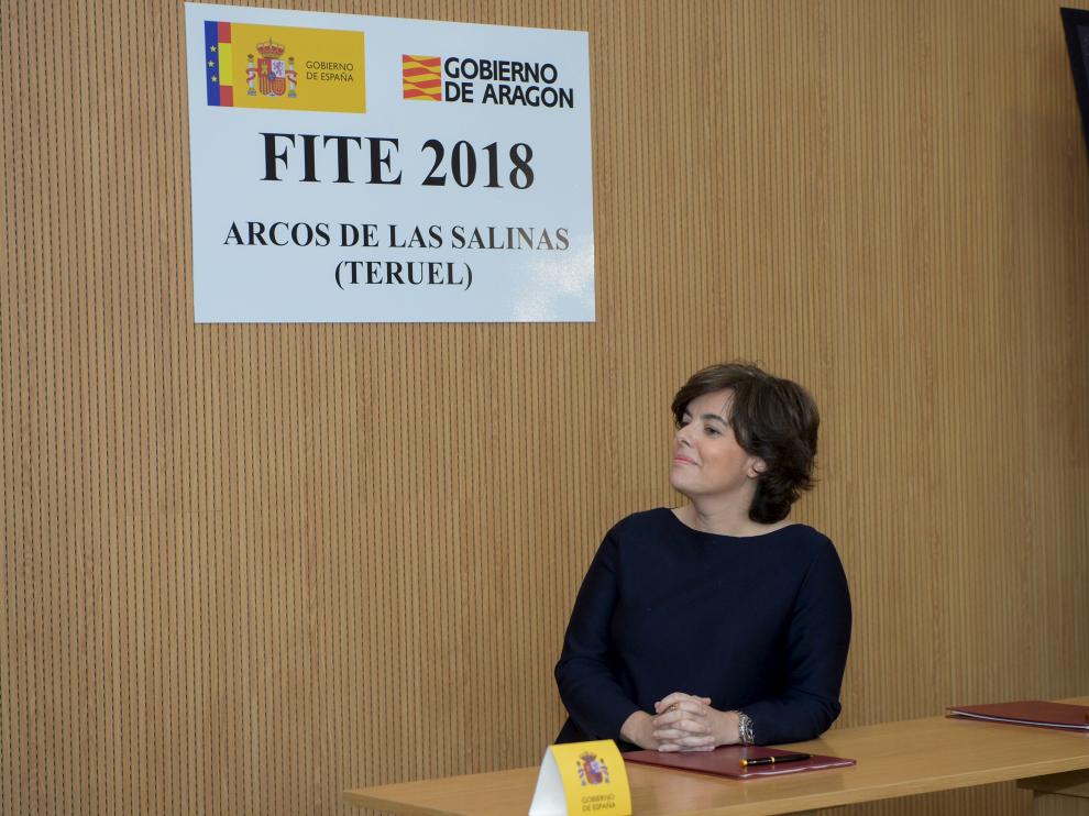 Soraya Sáenz de Santamaría y Lambán presentaron este martes el FITE 2018 en Arcos de las Salinas.