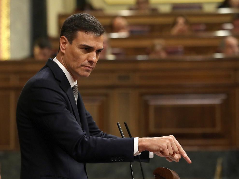 Pedro Sánchez, en su intervención durante el debate de la moción de censura,  promete al PNV mantener los presupuestos y diálogo a Cataluña