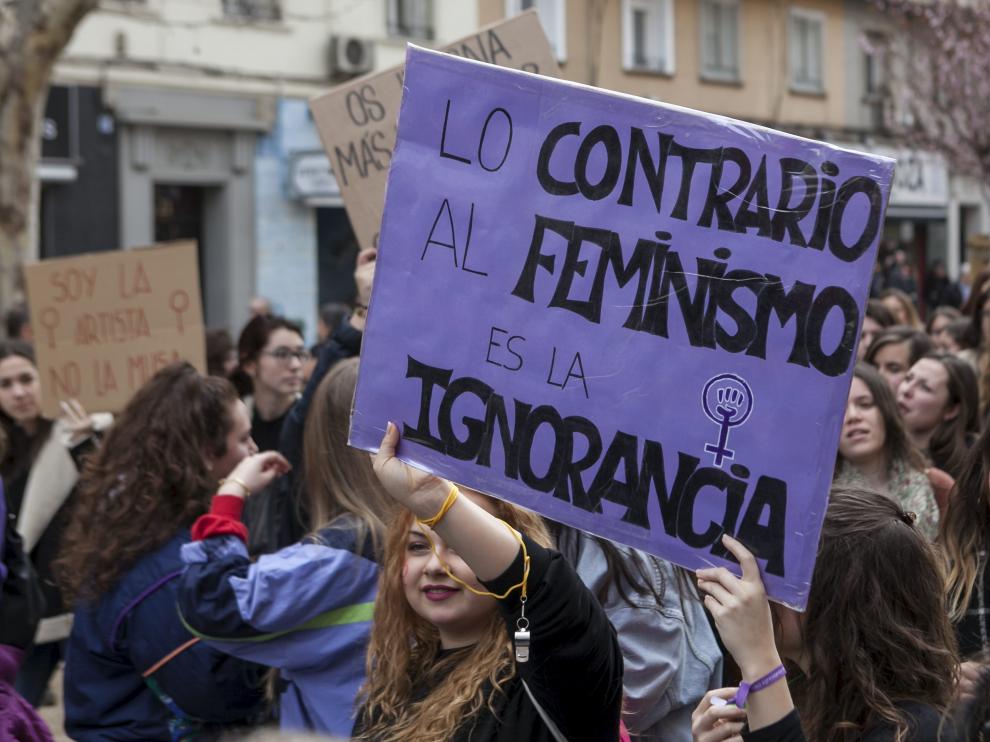 Imagen de archivo de la huelga feminista en Zaragoza.