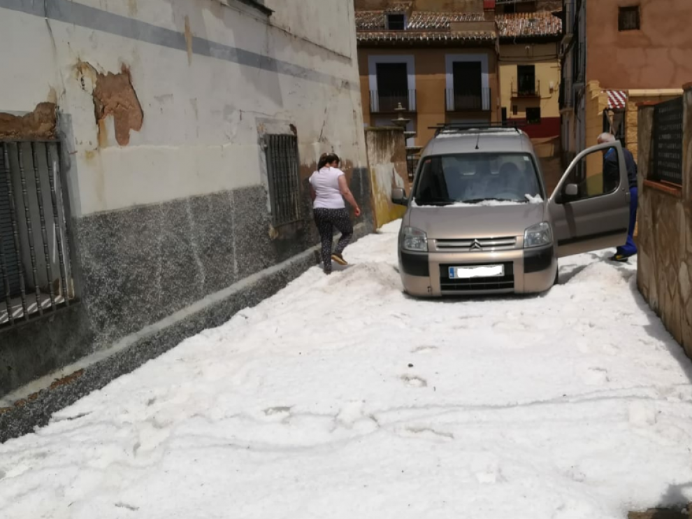 Granizo en la zona del valle del Jalón.