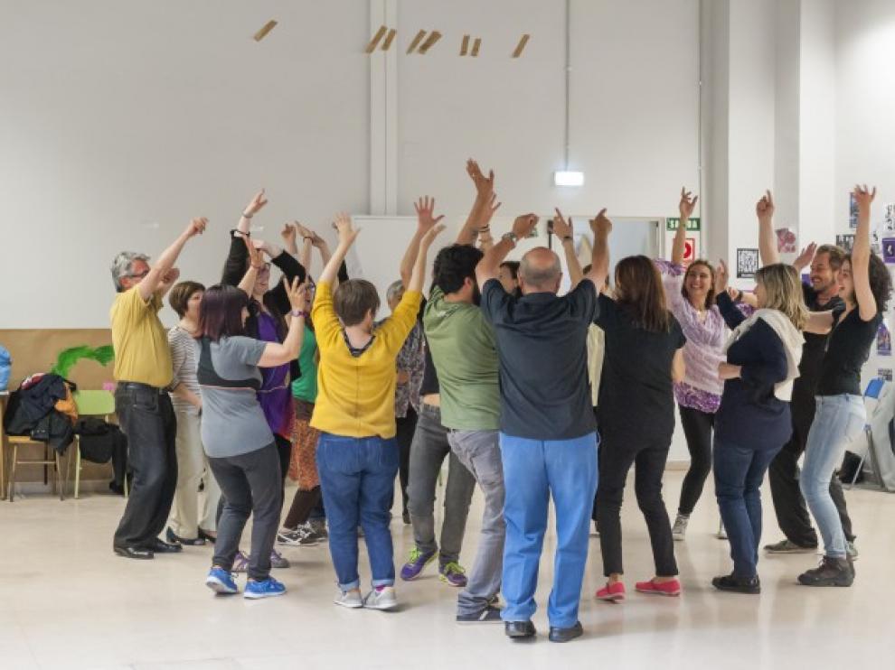 Un ensayo del Grupo de Teatro Comunitario del Gancho