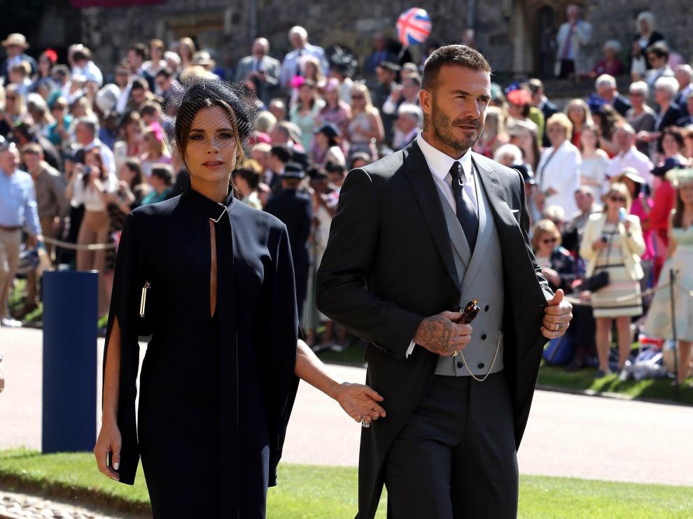 Victoria lució un vestido diseñado por ella misma y David, un traje de Dior.