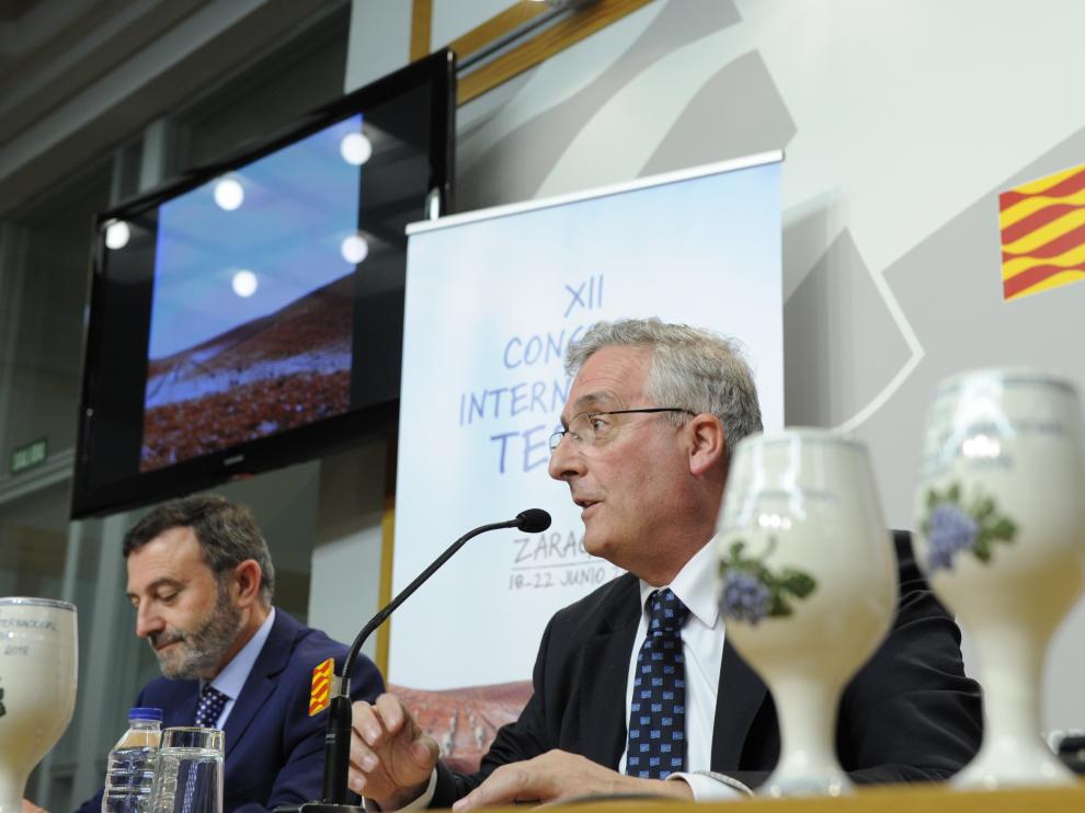 El consejero de Desarrollo Rural, Joaquín Olona, en la presentación del Congreso del Terroir