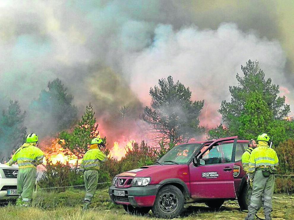 Incendio ocurrido en Torre de Ribota (Huesca) el año pasado.