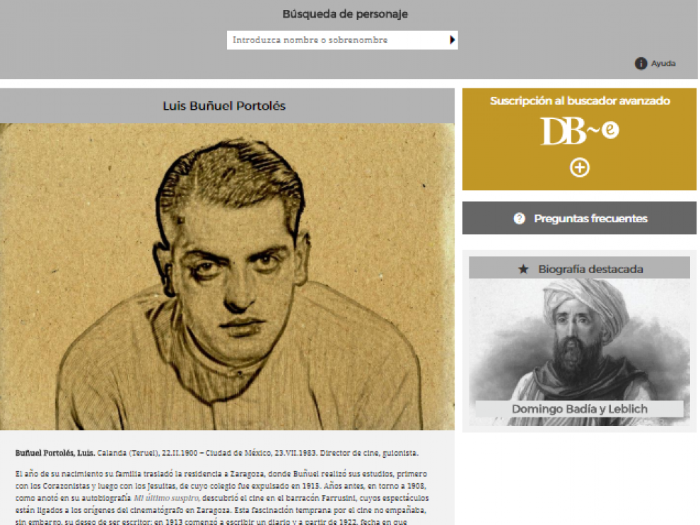 Captura del Diccionario Biográfico Electrónico de la Real Academia de la HIstoria