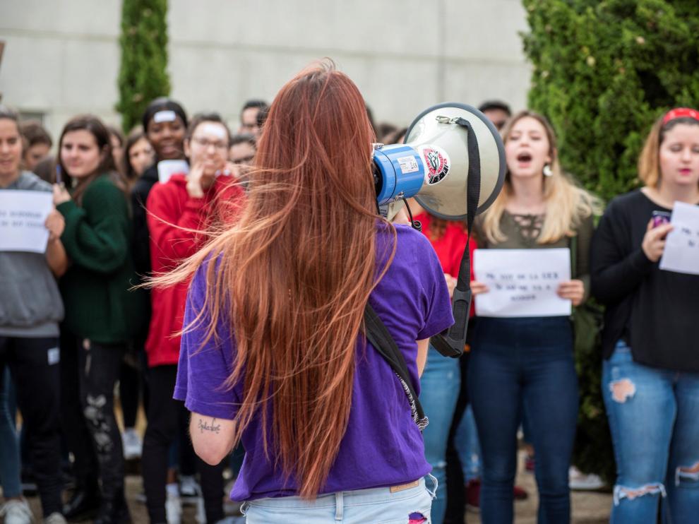 Protesta de los estudiantes extremeños