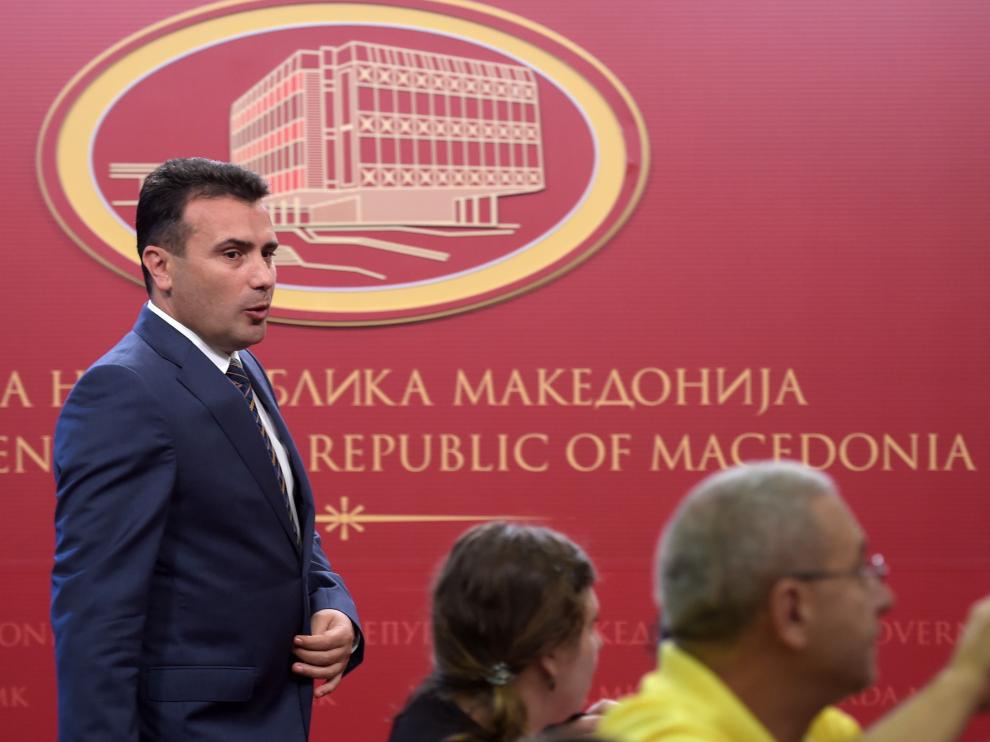 El primer ministro macedonio, Zoran Zev, este martes.
