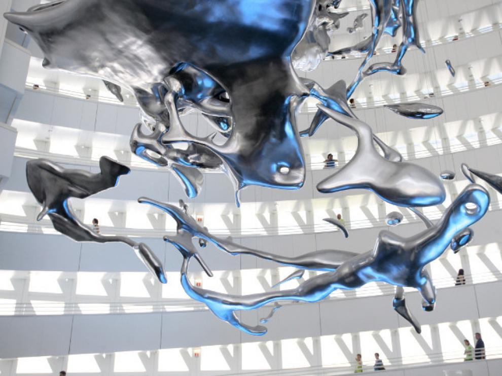 La escultura Splash en el interior de la Torre del Agua