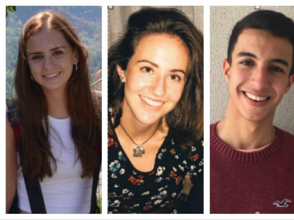 Nuria Casale, la mejor nota de Aragón; Pilar Gil, segunda mejor nota de selectividad en Aragón; Othman Lameche, mejor calificación de Teruel, y Sofía Dominguez (Huesca).