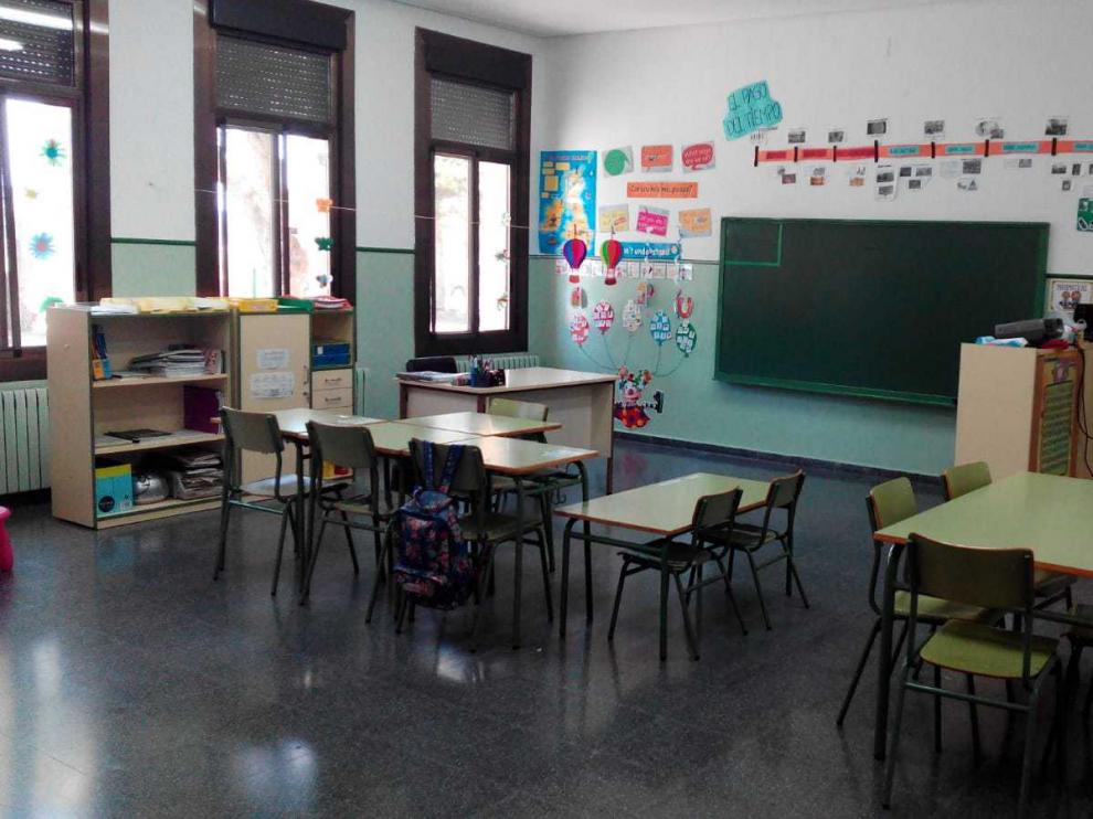 Colegio de Villanueva de Sijena, con tres alumnos este curso y de momento solo dos para el próximo.