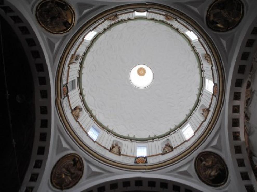 Imagen de la cúpula de la Colegiata de Santa María de Calatayud rehabilitada.