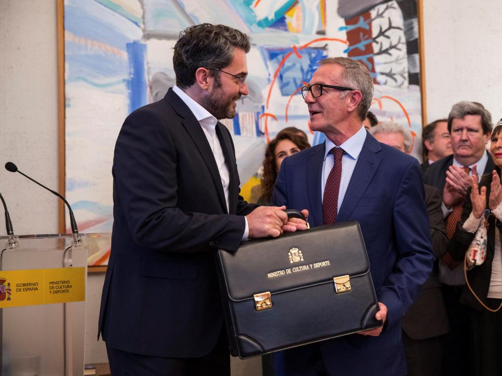 El nuevo ministro de Cultura y Deporte en el traspaso de carteras con Màxim Huerta