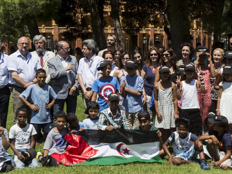 Recepción de los niños saharauis que pasaron el verano de 2016 en Zaragoza.