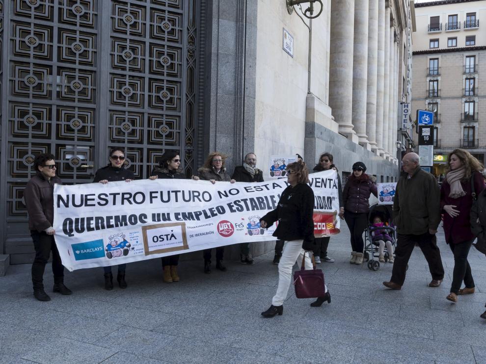 Imagen de archivo de la protesta protagonizada hace dos años por Iberalbión cuando iban a ser vendidos