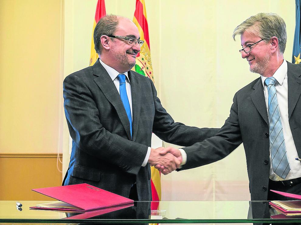 Javier Lambán y Pedro Santisteve.