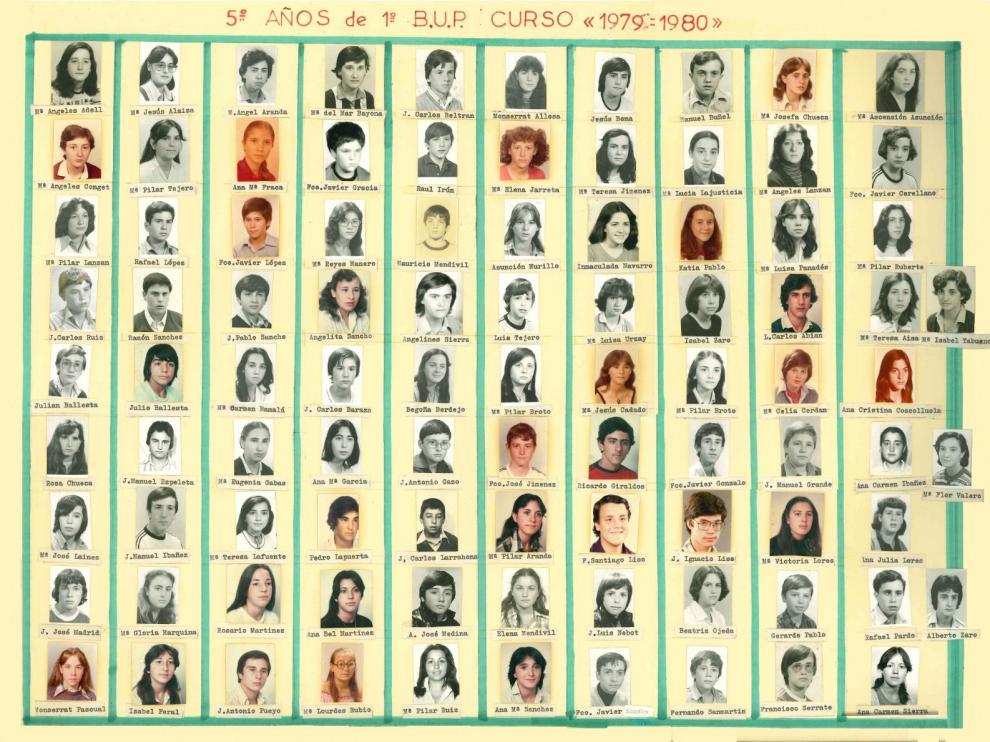 Orla de los alumnos de la promoción 1979-1983.