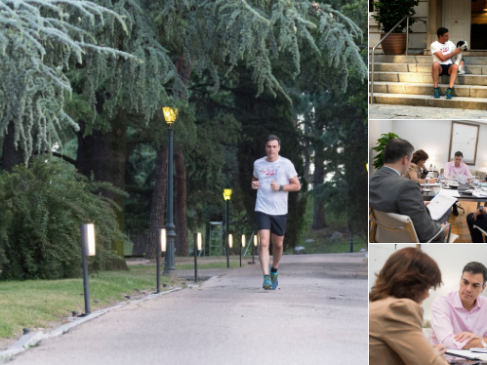 Imágenes difundidas en redes sociales por La Moncloa.