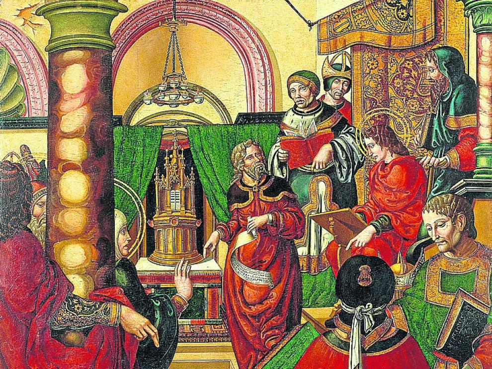 La tabla de Sijena 'Jesús entre los doctores de la ley'.
