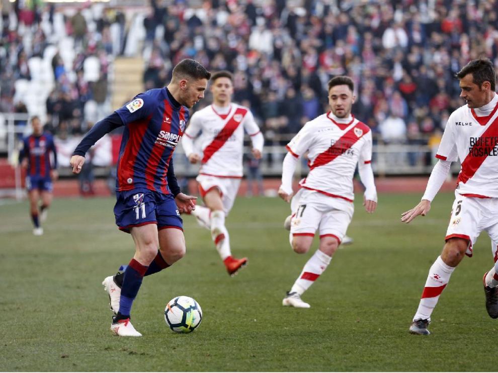 Un lance del Rayo Vallecano-Huesca de este pasado curso.