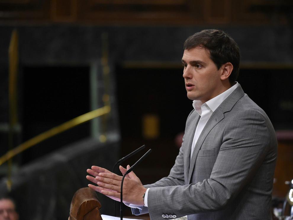 Albert Rivera, presidente de Ciudadanos, durante un pleno en el Congreso.