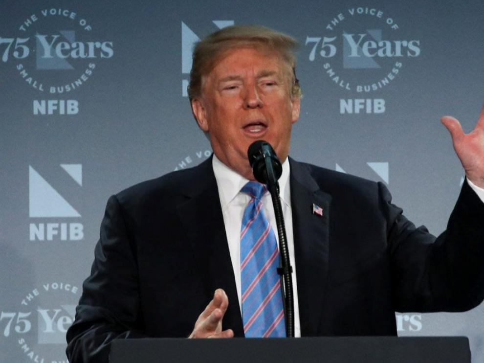 Donald Trump, durante un discurso ante pequeños empresarios.