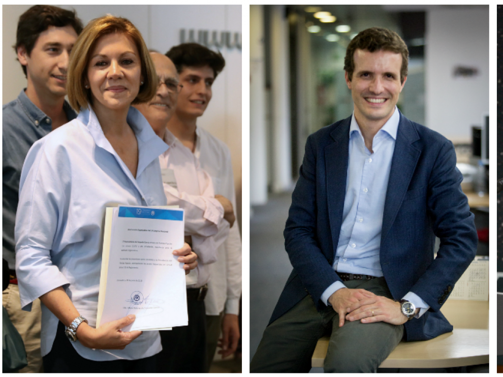 María Dolores de Cospedal, Pablo Casado y Soraya Sáenz de Santamaría.