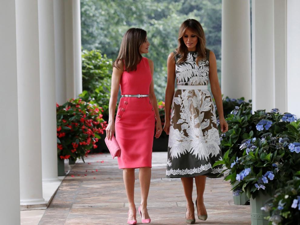 Melania Trump y Letizia muestran cordialidad en su primer encuentro en la Casa Blanca