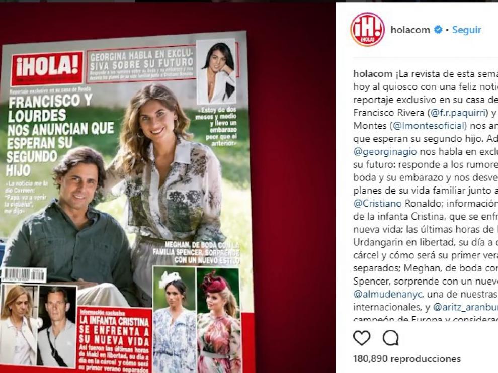 La portada de la revista 'Hola' se hace eco, en exclusiva, del nuevo embarazo.