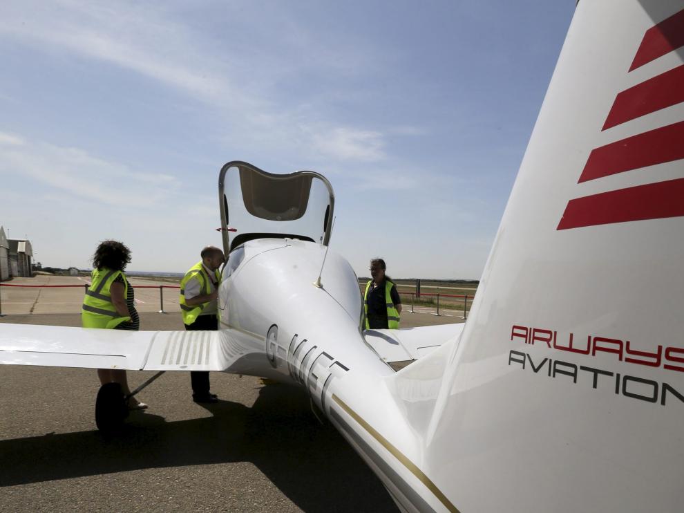 Jornada de puertas abiertas de la escuela de pilotos Airways Aviation en el aeropuerto Huesca-Pirineos