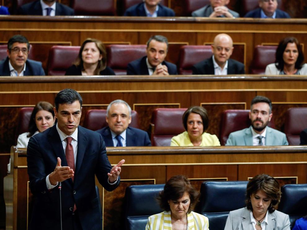 Sánchez, en la primera sesión de control al Gobierno en el Congreso.