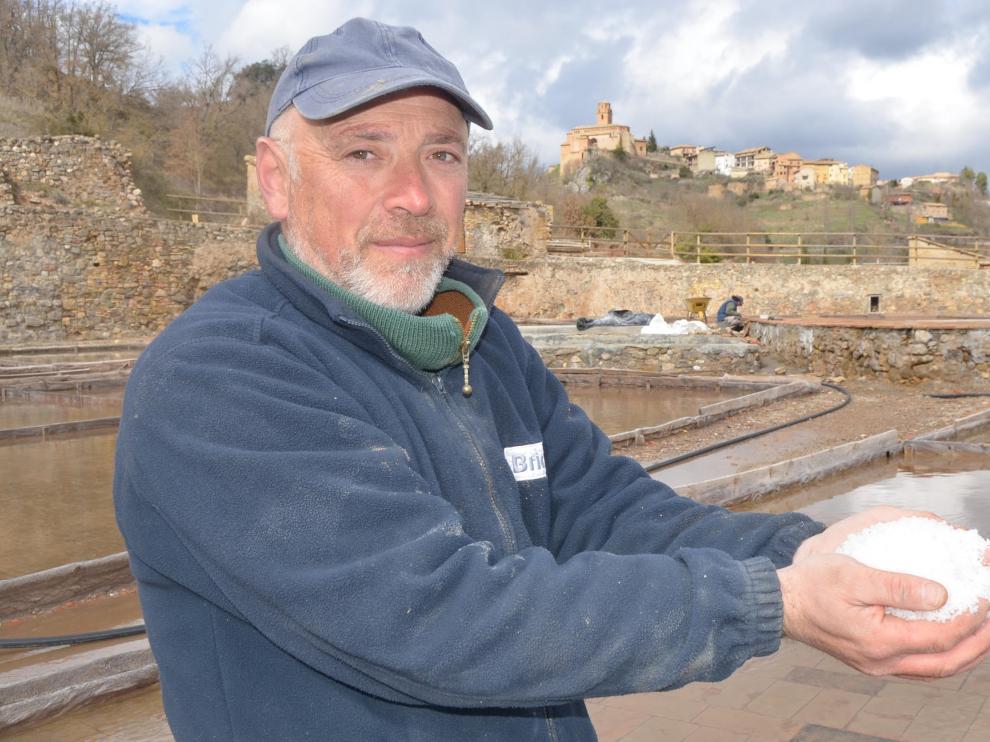 Antonio Zocar en las salinas de Naval