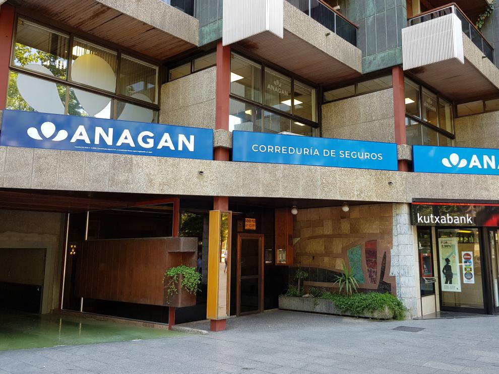 La oficina central de Anagan, ubicada en la plaza Aragón de Zaragoza.