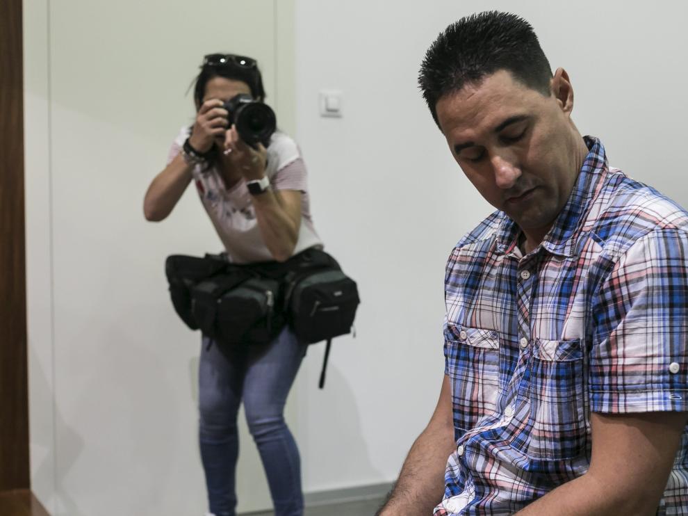 El acusado, durante el juicio por tentativa de homicidio celebrado en la Audiencia Provincial de Zaragoza.