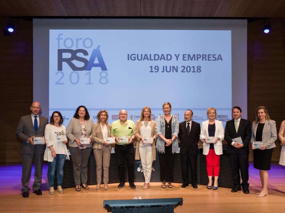 Marta Gastón junto a los ponentes del Foro RSA 2018 sobre Igualdad y Empresa en el Caixaforum.