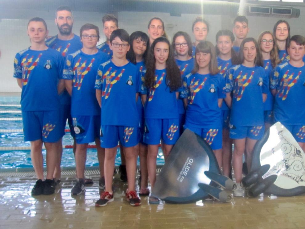 Los aragoneses dispuestos a traerse alguna medalla del Nacional Cadete e Infantil de Natación con Aletas