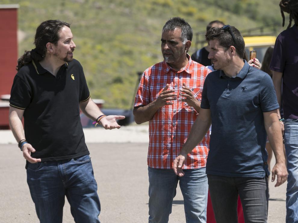 Pablo Iglesias en una vista este viernes a Brea