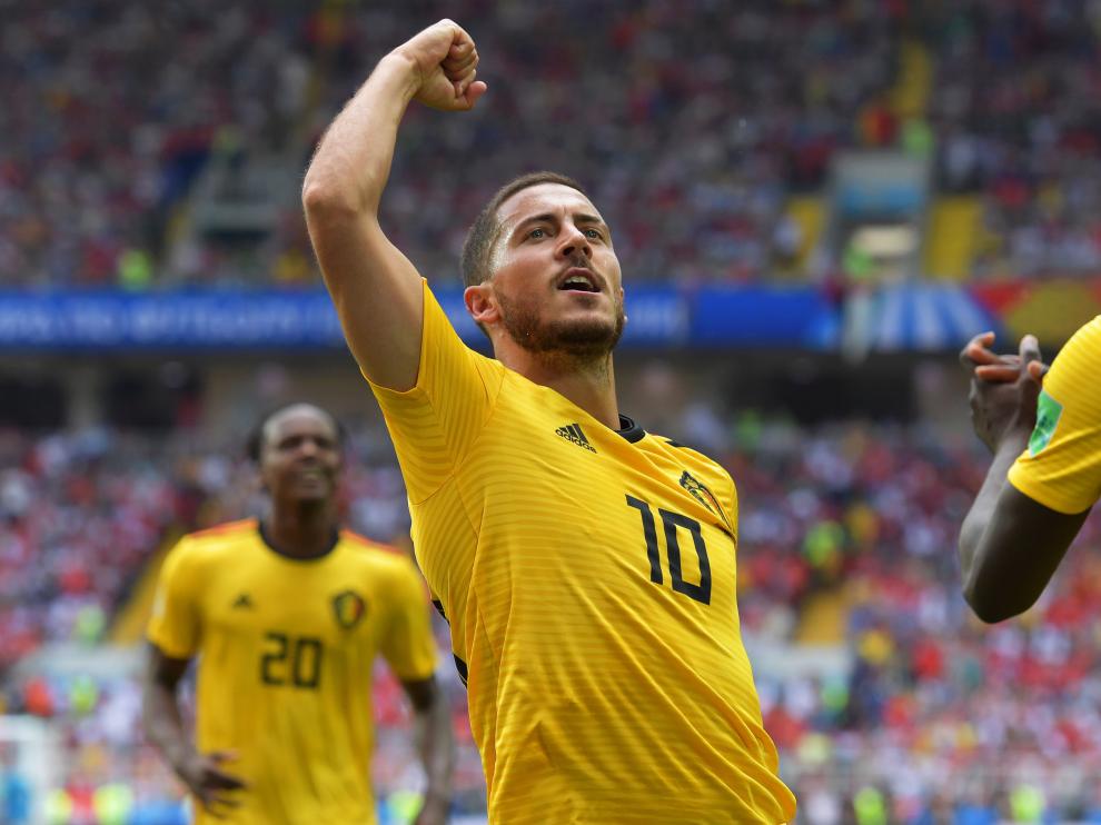 Hazard celebra un gol.