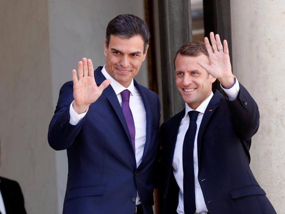 Sánchez y Macron se han visto las caras este sábado.