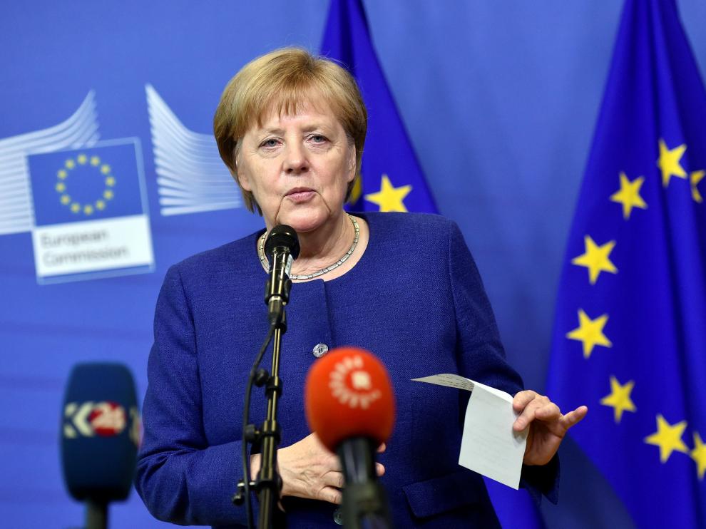 Merkel ha comparecido ante los medios tras la cumbre de este domingo.