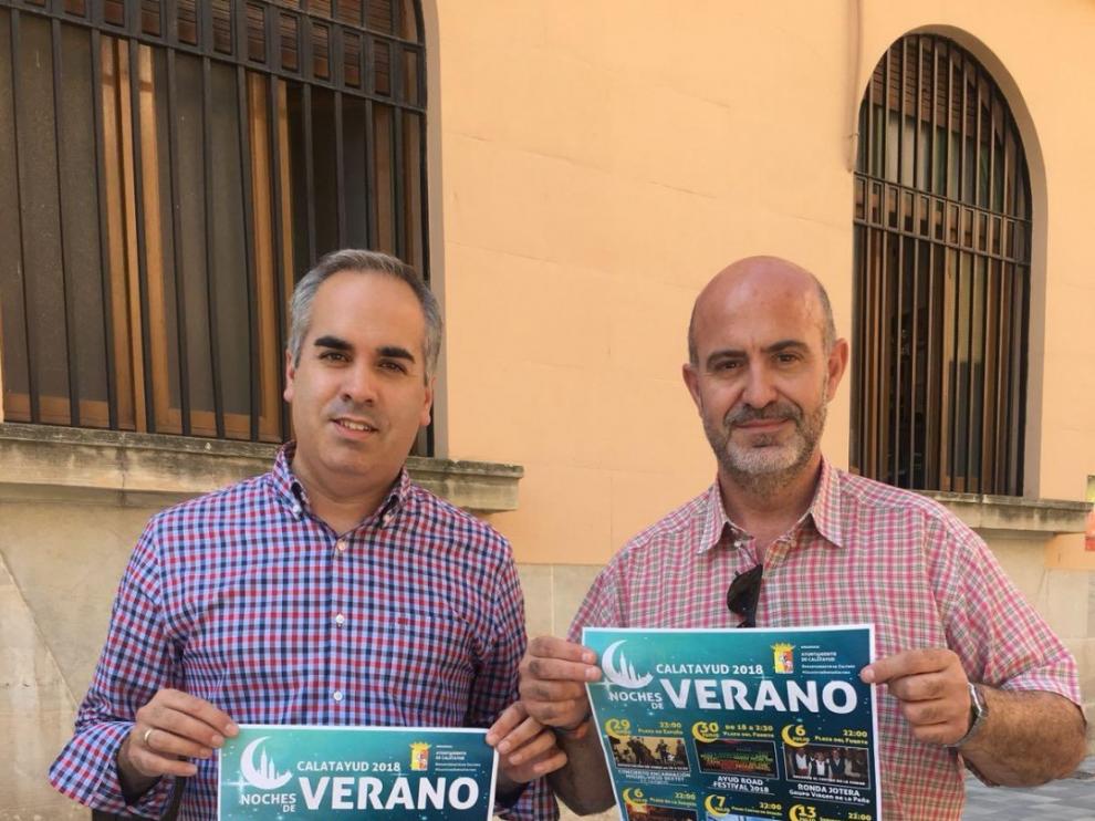 Presentación del programa por el concejal de Cultura, José Manuel Gimeno, y el presidente de la D.O. Calatayud, Michel Arenas.