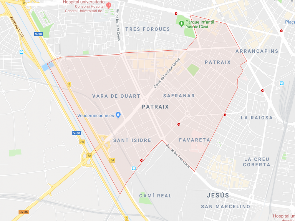 Distrito valenciano de Patraix, lugar donde ocurrió la agresión