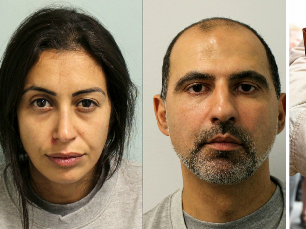 Los condenados: Sabrina Kouider y Ouissem Medouni, y la joven asesinada: Sophie Lionnet