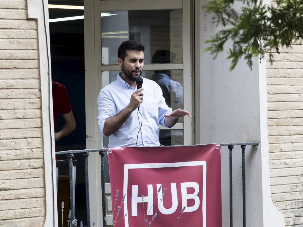 Félix A. Tena, impulsor de Hub ZGZ, en la presentación del espacio