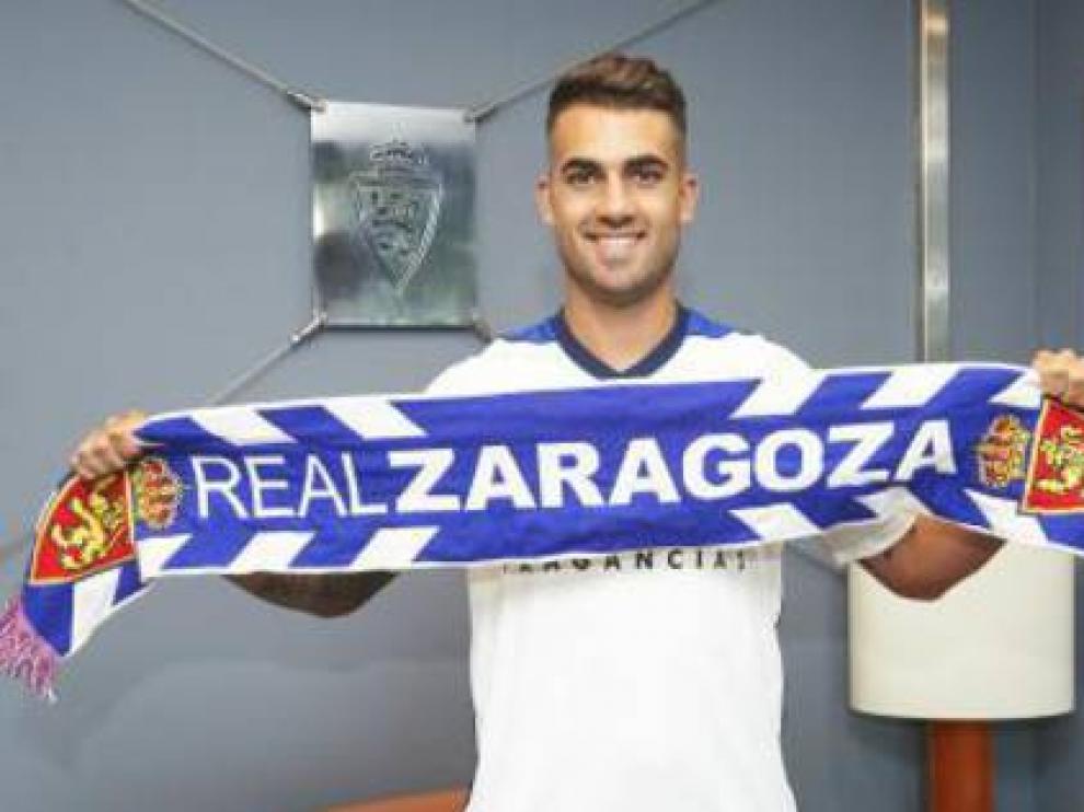 Alain Oyarzun, en su presentación como jugador del Real Zaragoza.