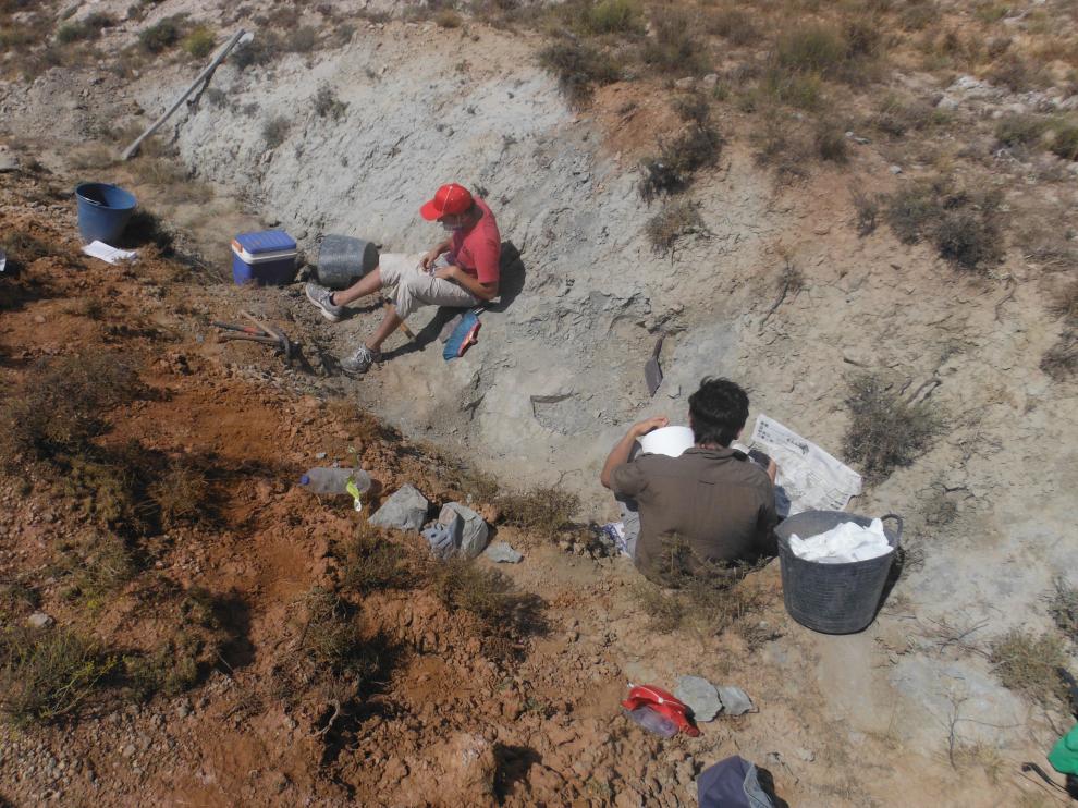 Excavación en el yacimiento de Las Zabacheras 3 en Galve (Teruel)