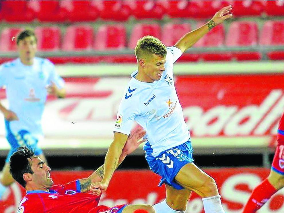 Samuele Longo, en un partido de la pasada temporada con el Tenerife.