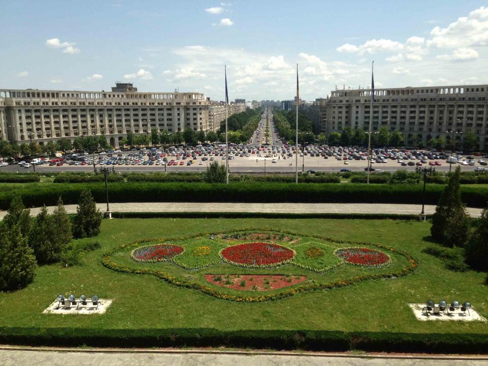 Centro de Bucarest desde el Palacio del Parlamento